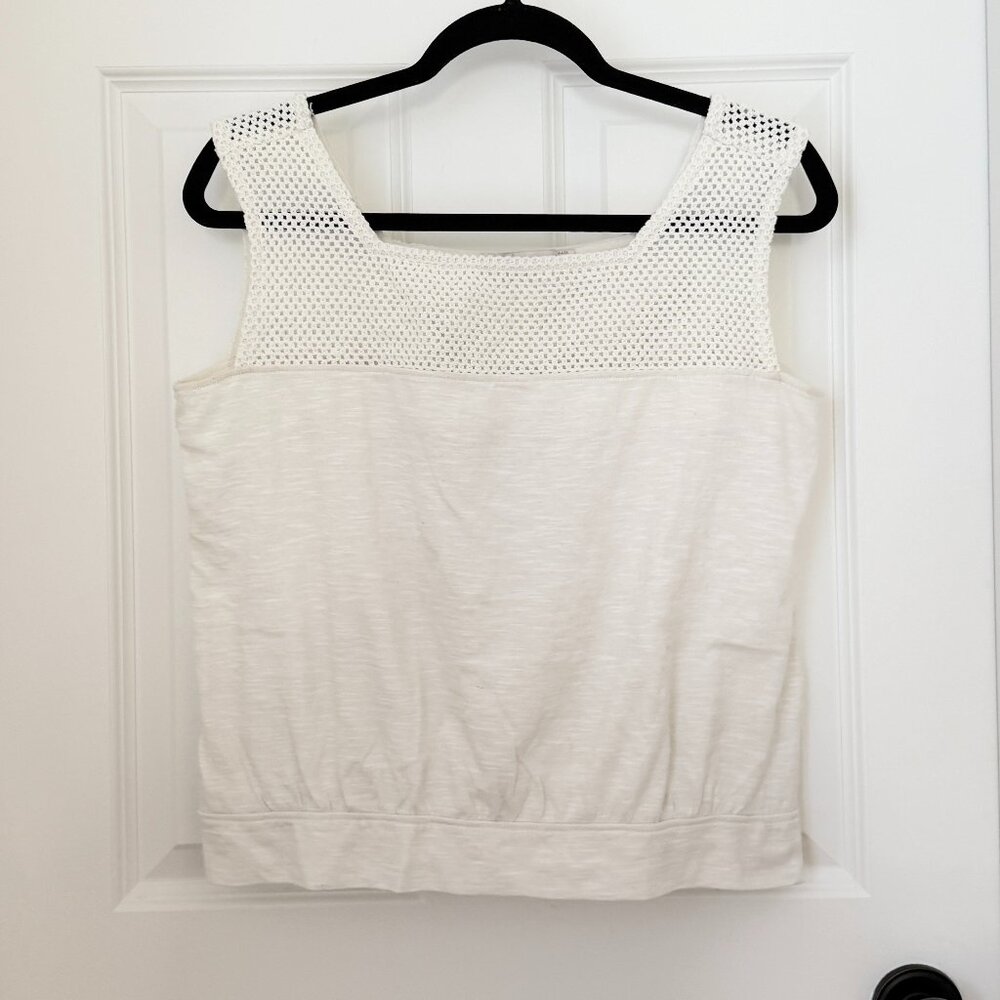 Prana Womens Abbot Pass Organic Cotton Tank Soft White Bohemian Neutral Large - Picture 2 of 5